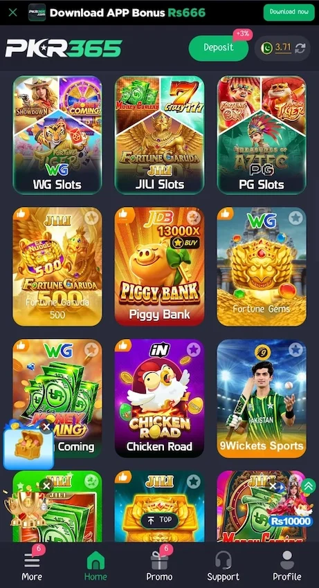 PKR365 APK download for Android gaming app